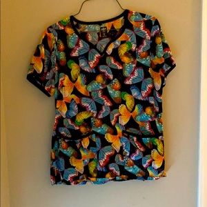 Med Couture Butterfly scrub top